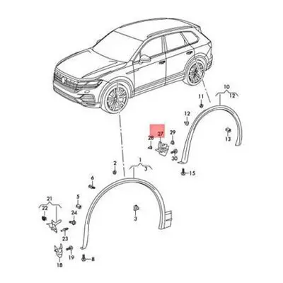 VOLKSWAGEN TOUAREG CR7 Rear Left Wheel Arch NEW GENUINE