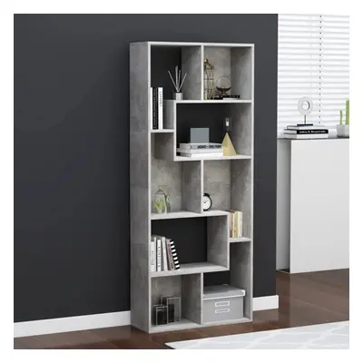 vidaXL Book Cabinet Concrete Grey Engineered Wood Home Bookshelf Storage Rack