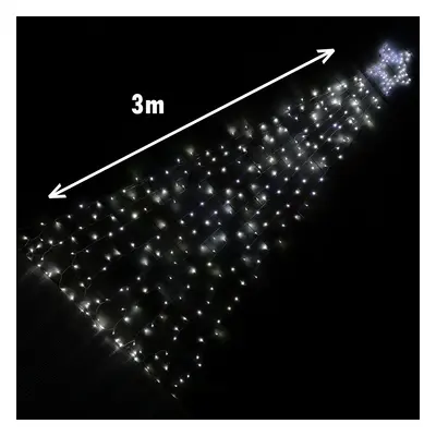 3m Indoor Outdoor Shooting Star Multifunction LED Christmas Decoration with Timer in Cool White