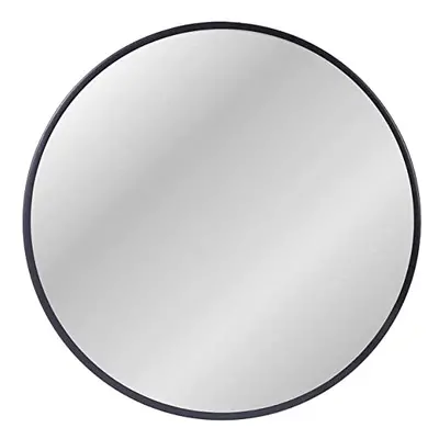 ZENIDA Round Mirror for Wall, 50x50 cm Metal Framed Circle Mirror, Large Bathroom Mirror, Black 