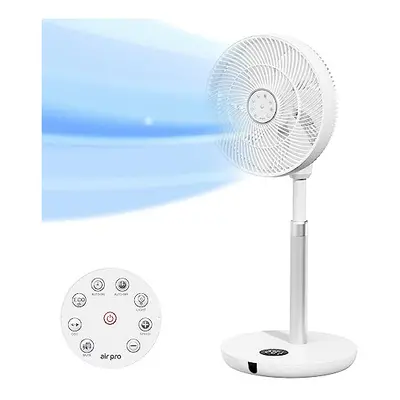 Air Pro 12.5" Pedestal Fan With Remote Control & Digital Display - Low Energy Powerful Motor - H