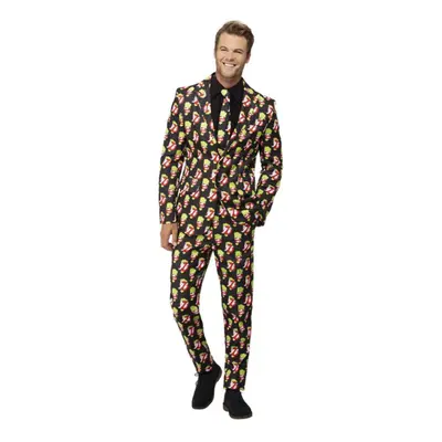 (L, Black/Yellow/White) Ghostbusters Mens Stand Out Costume Suit Set