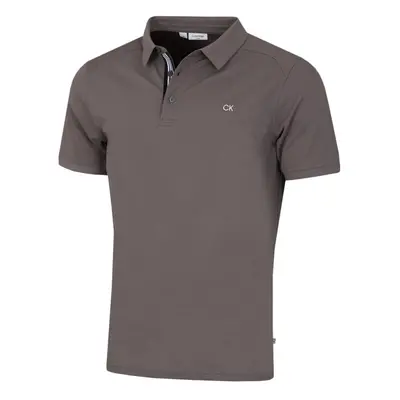 (L, Slate) Calvin Klein Mens Campus Sport Stretch Wicking Golf Polo Shirt