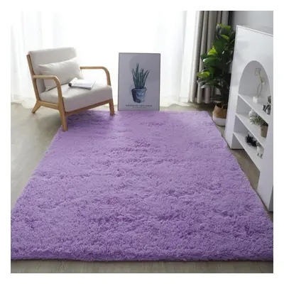 (purple, 120X200cm) Solid Plush Carpets For Living Room Long Piles Furry Carpets Bedroom Home De