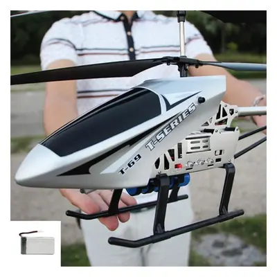 (gray) 3.5ch 80cm Rc Helicopter Extra Large Remote Control Copter Durable Charging Toy Drone Mod