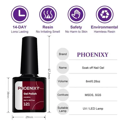 Phoenixy Gel Polish Set Soak Off Gel Varnishes Pieces Nail Uv Gel Polish Pure Gel Semi Permanent