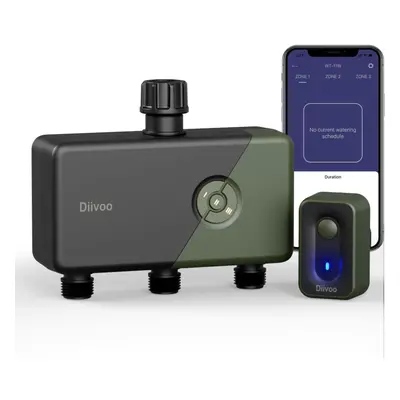 (green, zone) Diivoo Wifi Sprinkler Timer Zone With Timed/misting Irrigation Mode, Remote Contro