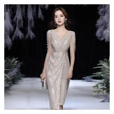 (as the picture, M) Ladies Evening Dress Celebrity Style Banquet Host Dress