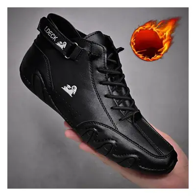 (cool black, 42) Suede Boots Handmade With Closure High Top Plush Thickening Men&apos;s Casual S