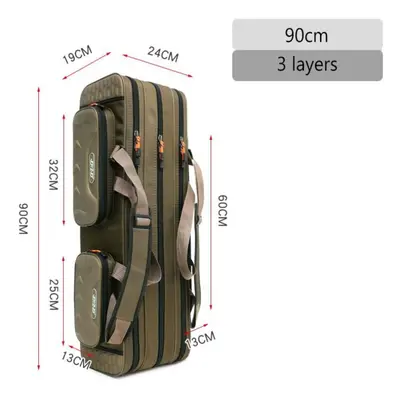 (as the picture, Layer 90cm) 2/3/4 Layer 80/90/100/120/125/130cm Fishing Bag Fishing Rod Reel Lu