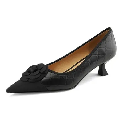 (black, 35) Vangull Brand Women Spring Pumps Natural Leather 22-24.5cm Sheepskin+cowhide+pigskin