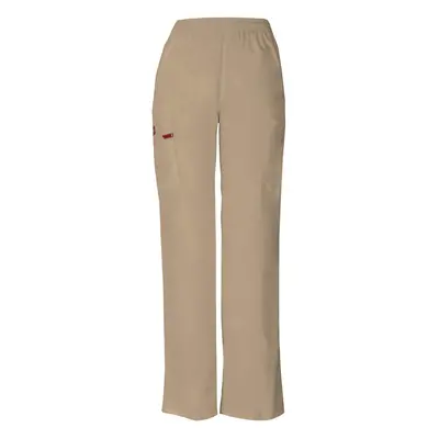 Dickies Women's Signature Elastic Waist Scrubs Pant Dark Khaki X-Small Petite