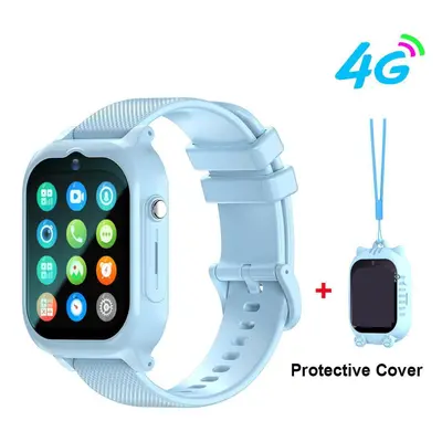 (blue) Gps Sos 4g Kids Smart Watch For Children Hd Video Call Location Tracker Sim Card Child Wa