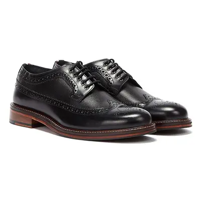 (Black, (Adults')) Ben Sherman Archie Brogue Leather Men's Black Lace-Up Shoes