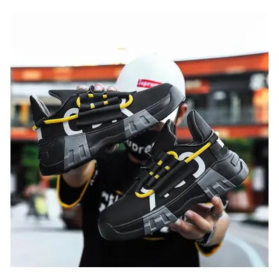 (black, 41) Platform Sneakers For Men Fashion Sport Basketball Shoes Male Street Style Chunky Ca