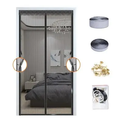 (black, W120 x H230cm) Summer Magnetic Screen Door Curtain Net Anti Mosquito Insect Fly Bug Room