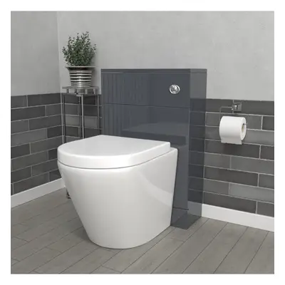 Nes Home Modern 500mm Back To Wall Rimless Toilet with WC Unit Anthracite