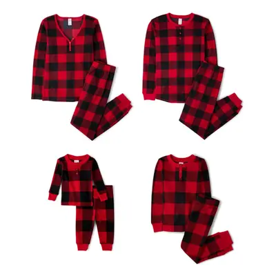 The Children's Place Baby Men's Family Matching Thermal Pajamas Sets Red Buffalo Plaid XXX-Large