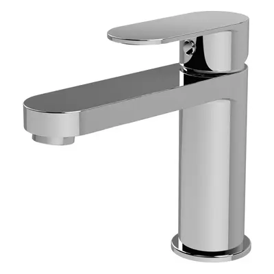 Round Mono Bathroom Basin Mixer Tap & Push Button Waste - Chrome