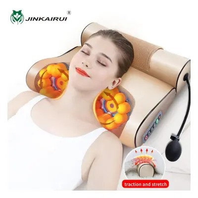 Jinkairui Neck Massage Pillow Electrical Cervical Traction Massager Wormwood Hot Compress Relief