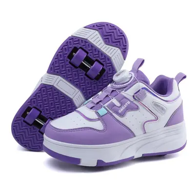 (purple, 39) Tuinanle Sneakers With Wheels Roller Skates Shoes Boys Girls Children Kids Sports R