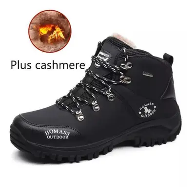 (black, 39) Men&apos;s Snow Boots Safety Work Shoes Waterproof And Anti-smashing Hiking Boots