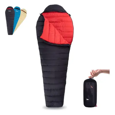 (Black) Ultralight Sleeping Bag for Adults,only 780g Backpacking Sleeping Bag Filled FP Duck Dow