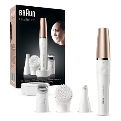 Braun FaceSpa Pro Facial Epilator 3-in-1 Facial Epilating Cleansing and Skin Toning System for S