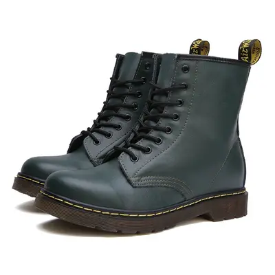 (Green, UK 9=EUR 45) Women Retro Boots Classic Leather Ankle Boot Shoes