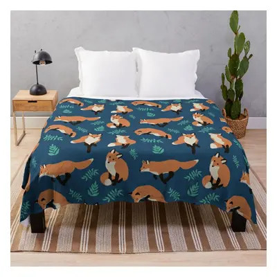 Fleece Throw Blanket Fox style for Sofa Couch Kids x Inches