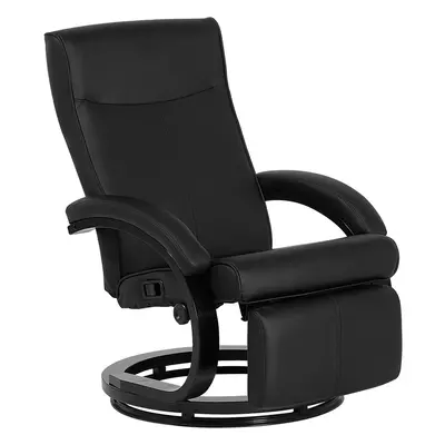 Recliner Chair MIGHT Faux Leather Black