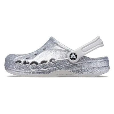 Crocs Unisex-Adult Baya Clogs Silver Glitter Women/7 Men