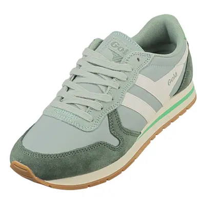 (6) Gola Daytona Chute Womens Classic Trainers in Green Off White