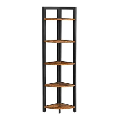 VASAGLE 5-Tier Corner Shelf, Multipurpose Storage Shelf, Plant Stand, x x cm, Industrial, for Li