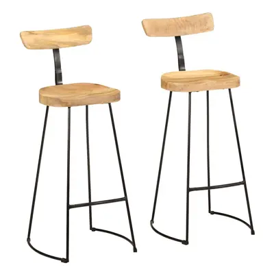 (brown and black, x x cm) vidaXL Gavin Bar Stools Dining Room Chair Seat Stool Solid Mango Wood 