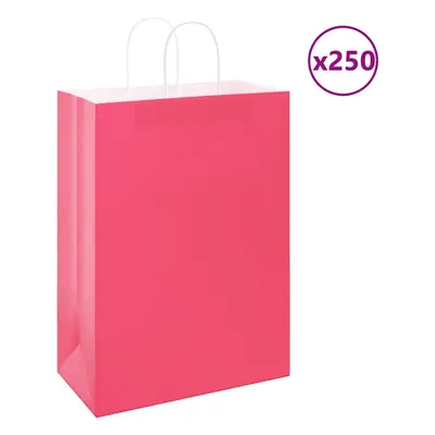 (pink, x x cm) vidaXL Paper Bags pcs with Handles Brown 21x11x36 cm Paper Grocery Bag