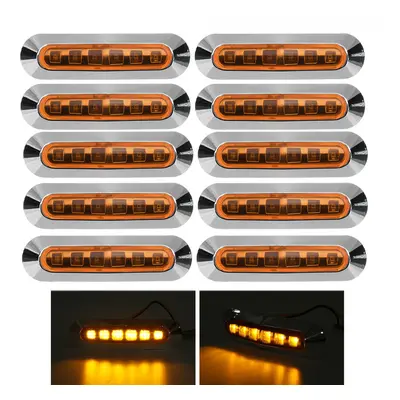 10PCS 12V 24V LED Side Marker Lights Lamp Amber for Truck Trailer Caravan Lorry Van