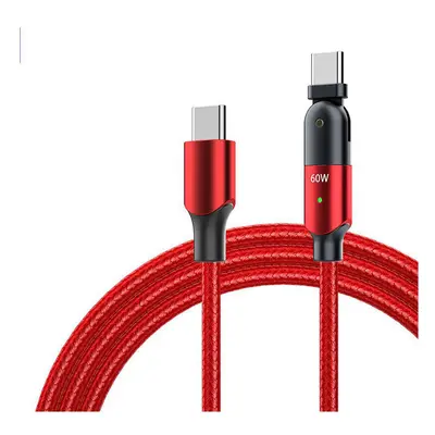 (Red 100W, 2m) 60W/100W Type-C Charging Cable C to C PP Braided Wire Support PD QC FCP Charging 