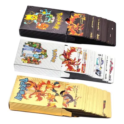 (Gold + Silver + Black) Pokemon Card Battle Trainer Collection Cards Toys