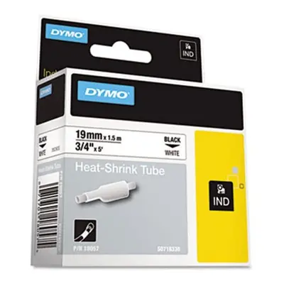 Dymo DYM Rhino Heat Shrink Tubes Industrial Label Tape Cassette .75 in. x ft White