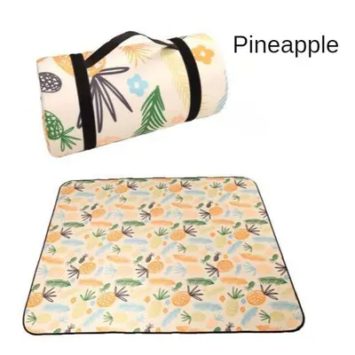 (Pineapple, 150x130cm) Folding Camping Mat Outdoor Beach Picnic Nation Style Printed Thicken Sle