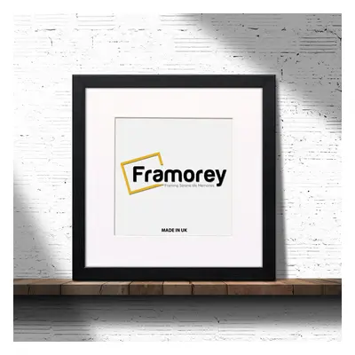 (Ash Black With White Mount, 50x50CM Pic (60x60CM Frame)) Square Size Ash Black Picture Frame Ph