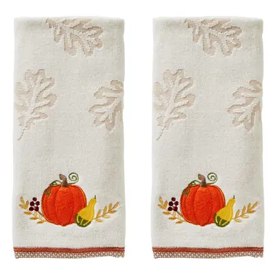 SKL Home Fall/Harvest Traditional Pumpkin Hand Towel Set for Bath/Kitc