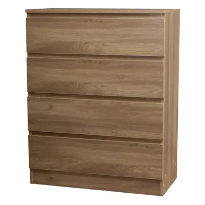 (Oak) Drawer Wooden Bedroom Chest Cabinet No Handles