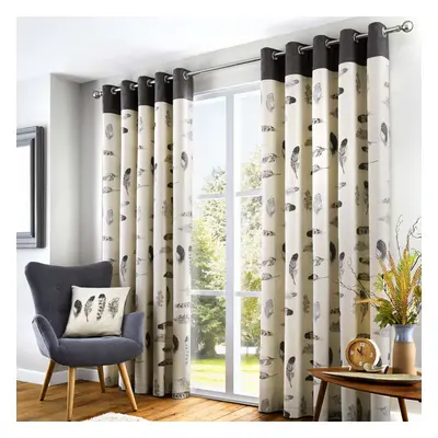 Fusion - Idaho - 100% Cotton Ready Made Eyelet Curtains - 66" Width x 72" Drop (168 x 183cm) in 