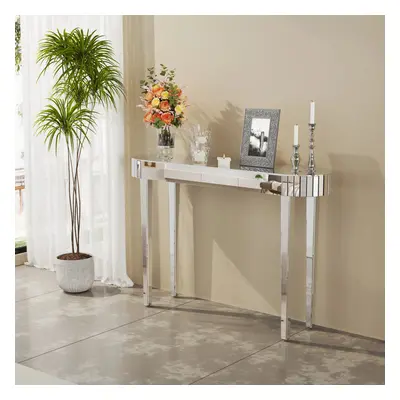 Mirrored Console Table,Mirrored Makeup Vanity Table Desk for Women Home Office Writing Desk Smoo