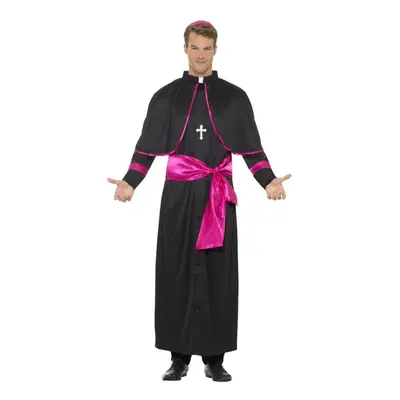 (M, Black/Pink) Smiffys Mens Cardinal Costume Set