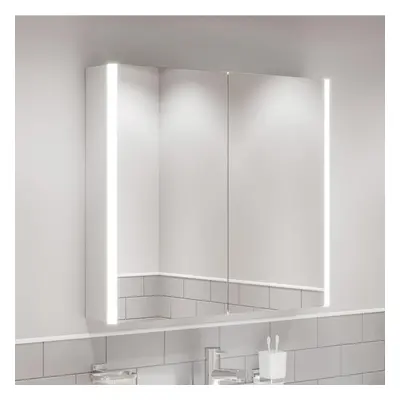 Modern x 700mm LED Illuminated Bathroom Double Door Mirror Cabinet