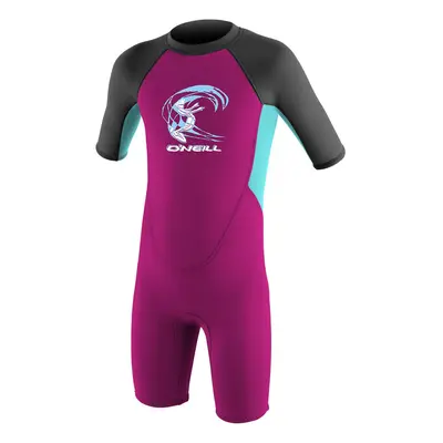 O'NEILL Unisex Child Toddler Reactor-2 2mm Back Zip S/S Spring Wetsuits Berry/Light Aqua/Graphit