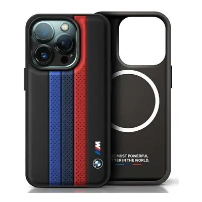 BMW Performance Tricolor Printed Stripes Case with MagSafe for iPhone Pro Black